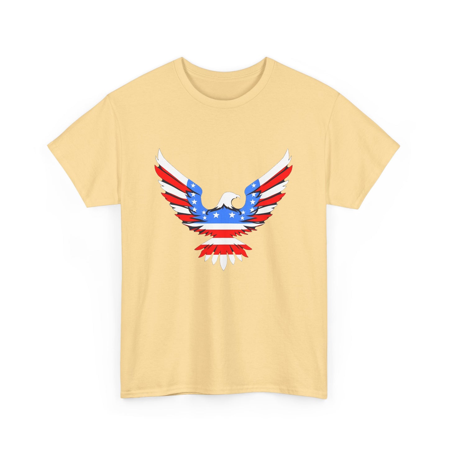 Unisex Heavy Cotton Tee with American Eagle Design