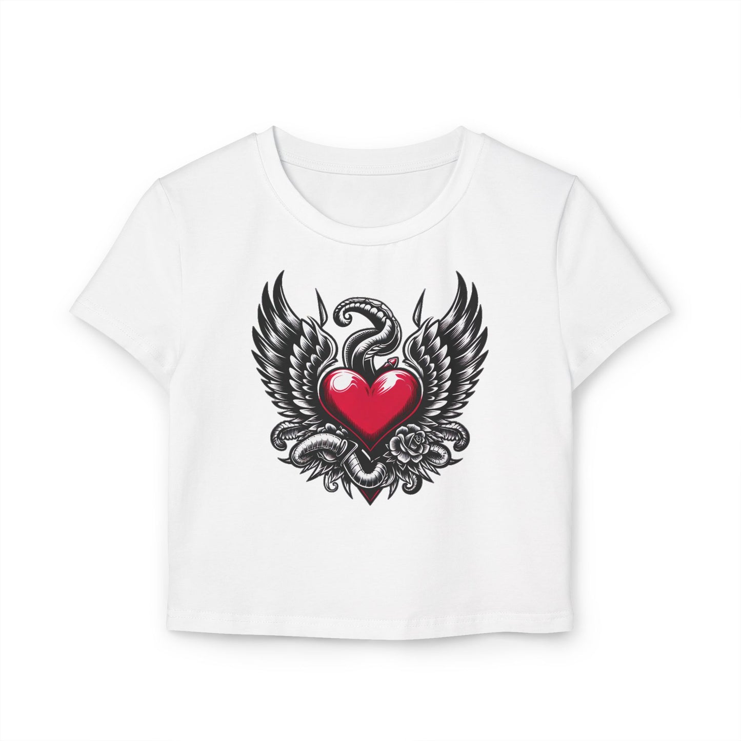 Women's Baby Tee Flying Heart