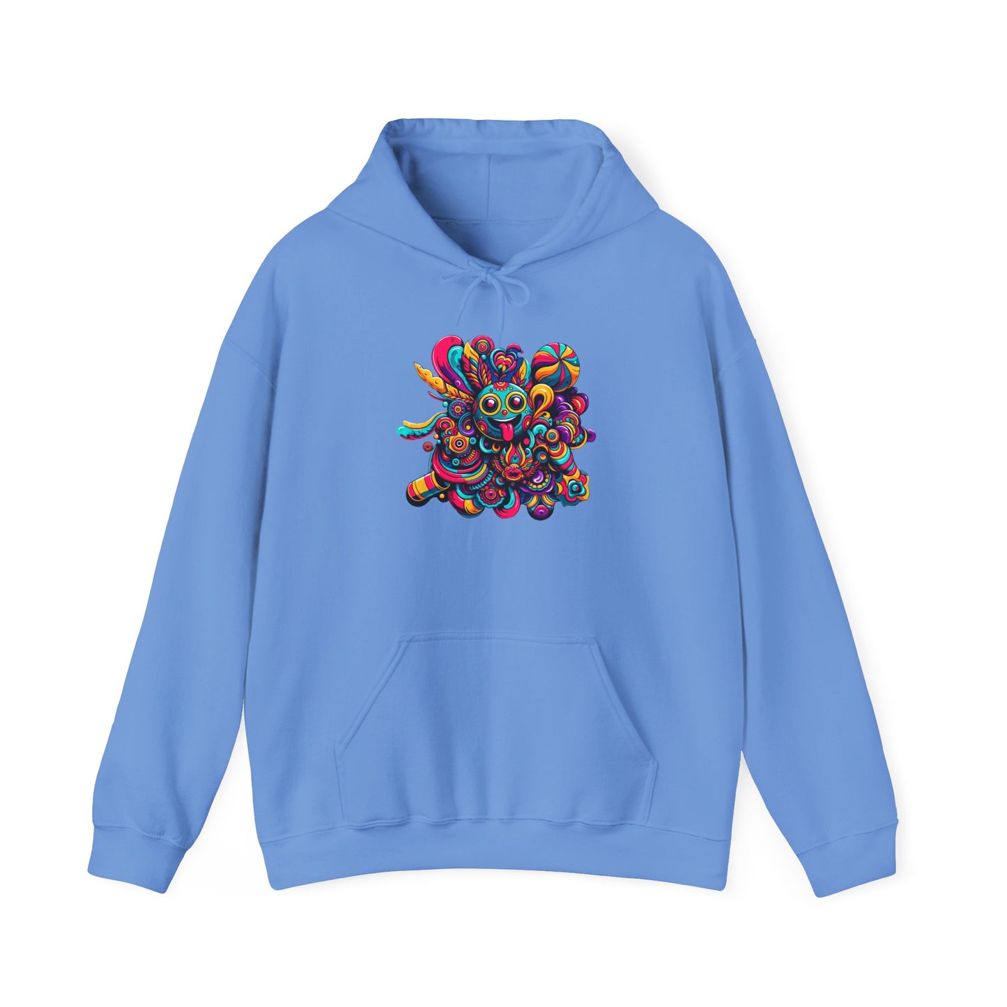 Unisex Heavy Blend Hooded Sweatshirt with Cheerful Smiley