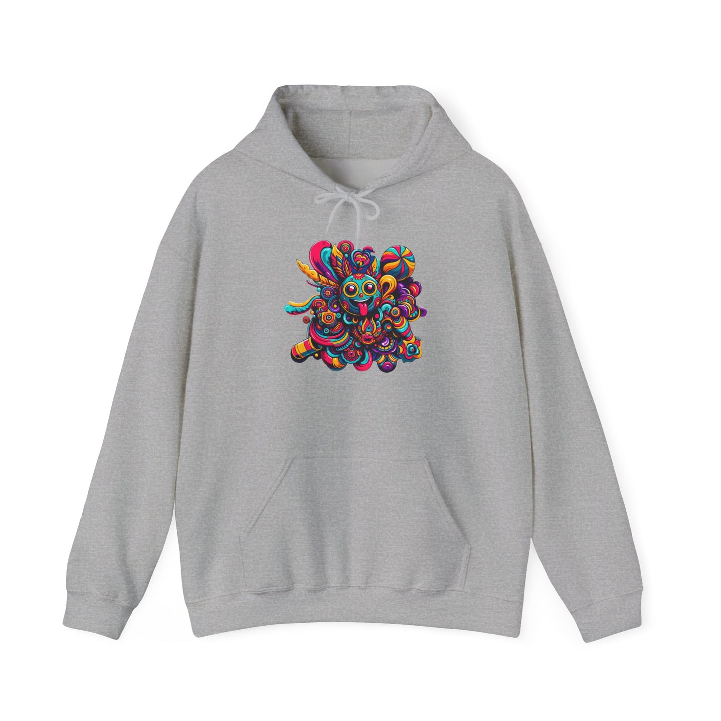 Unisex Heavy Blend Hooded Sweatshirt with Cheerful Smiley