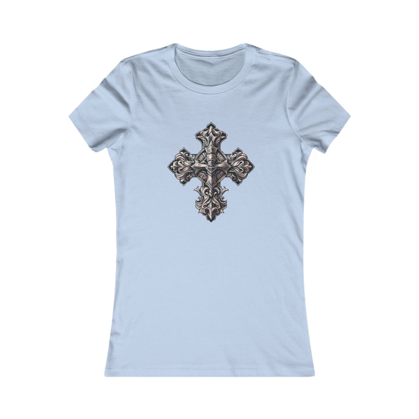 Women's Favorite Tee with Wooden Cross Design