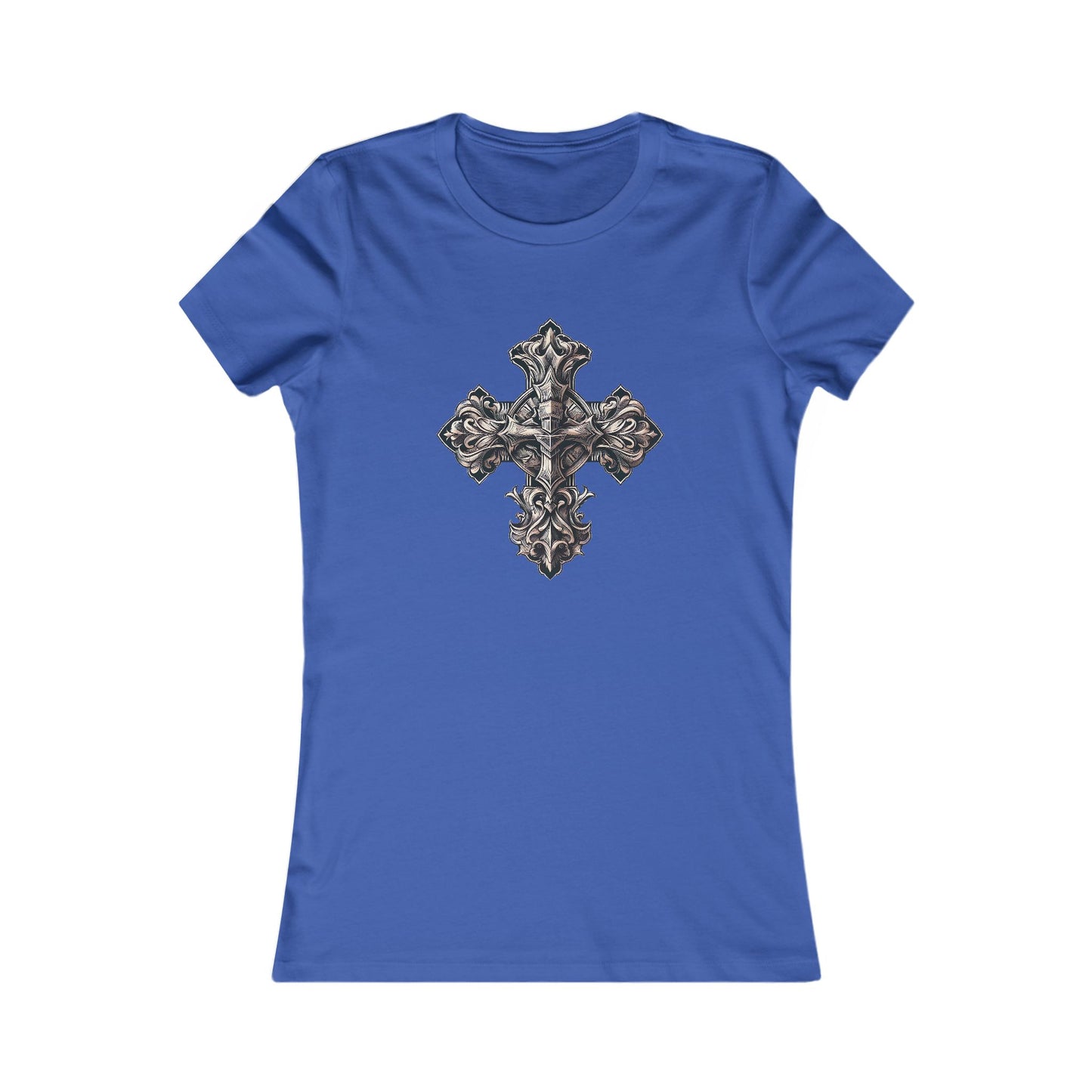 Women's Favorite Tee with Wooden Cross Design