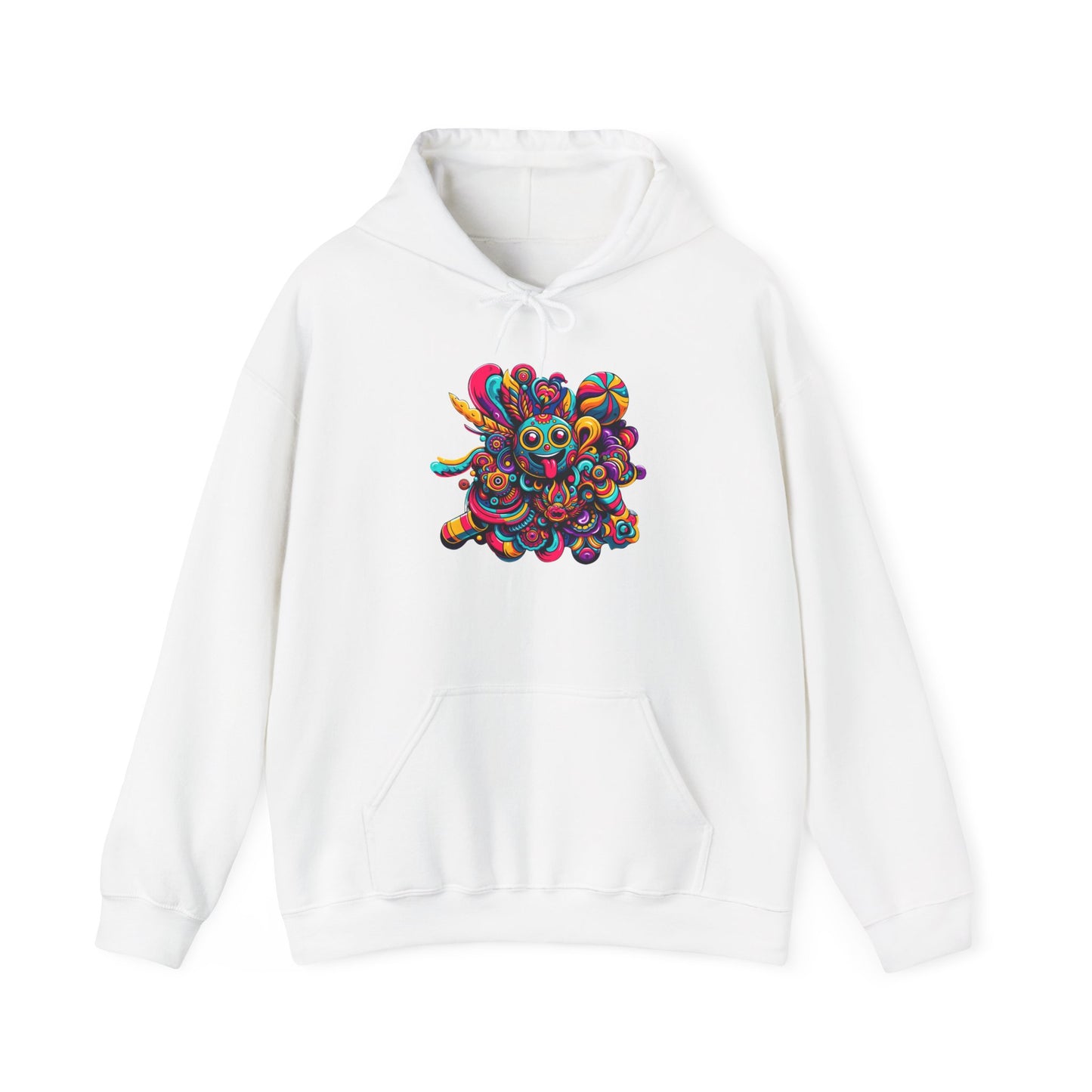 Unisex Heavy Blend Hooded Sweatshirt with Cheerful Smiley