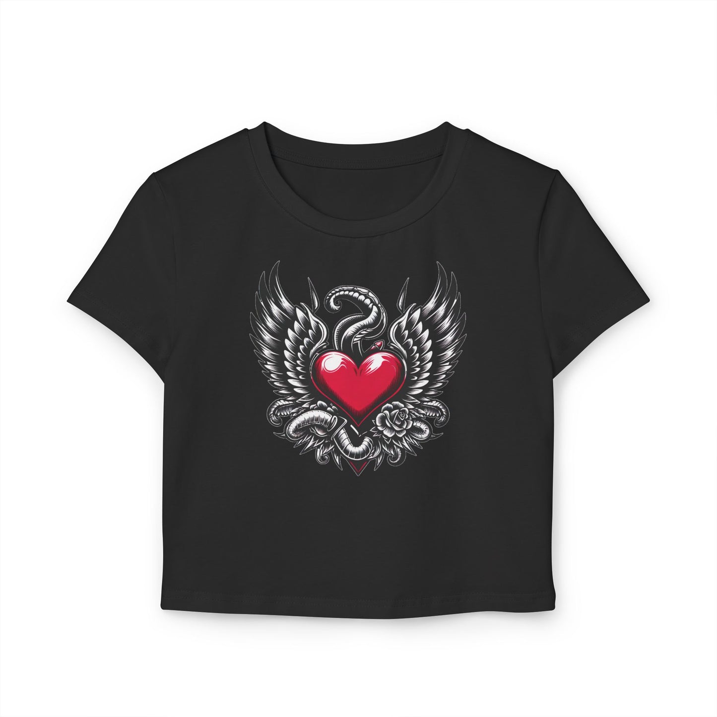 Women's Baby Tee Flying Heart