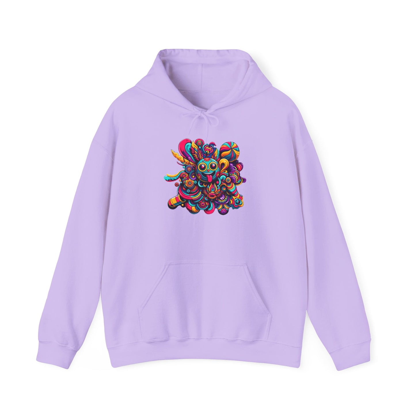 Unisex Heavy Blend Hooded Sweatshirt with Cheerful Smiley