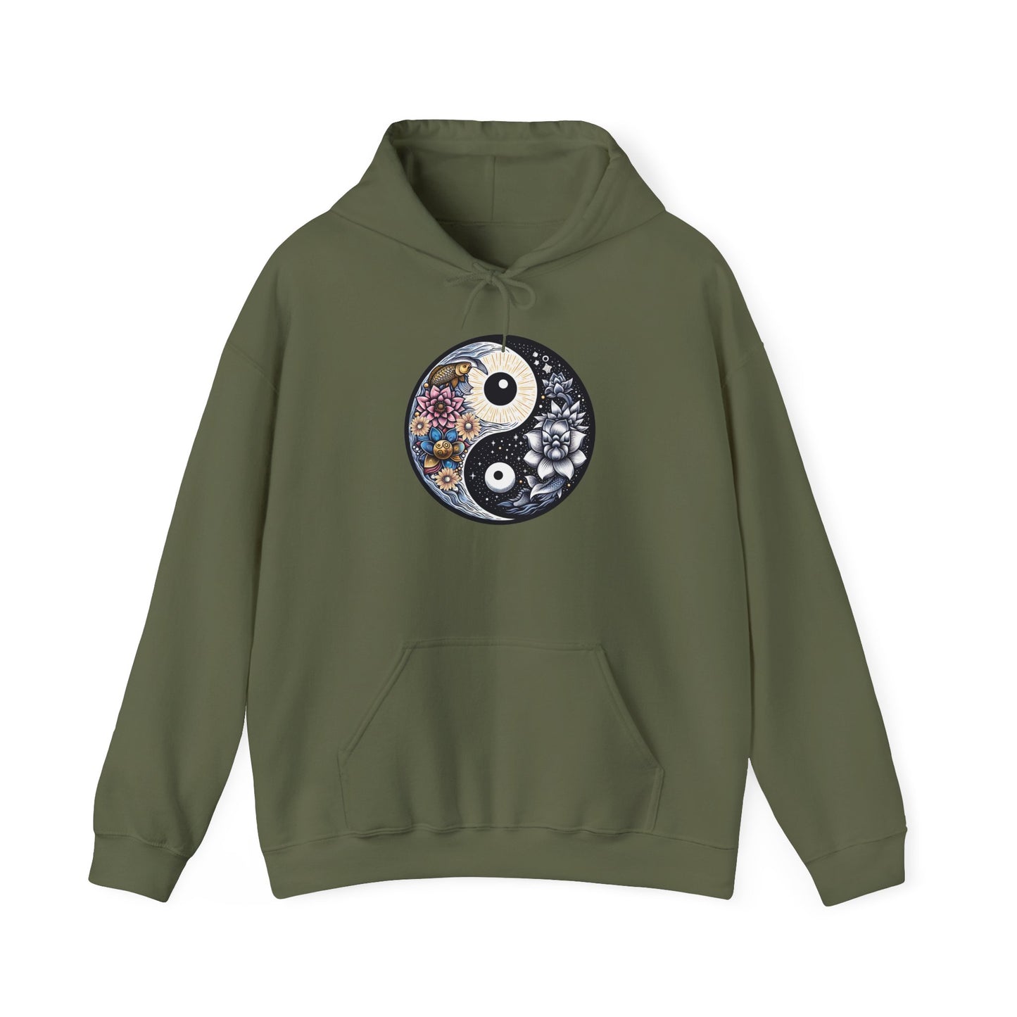 Unisex Heavy Blend™ Hooded Sweatshirt with Yin Yang Design