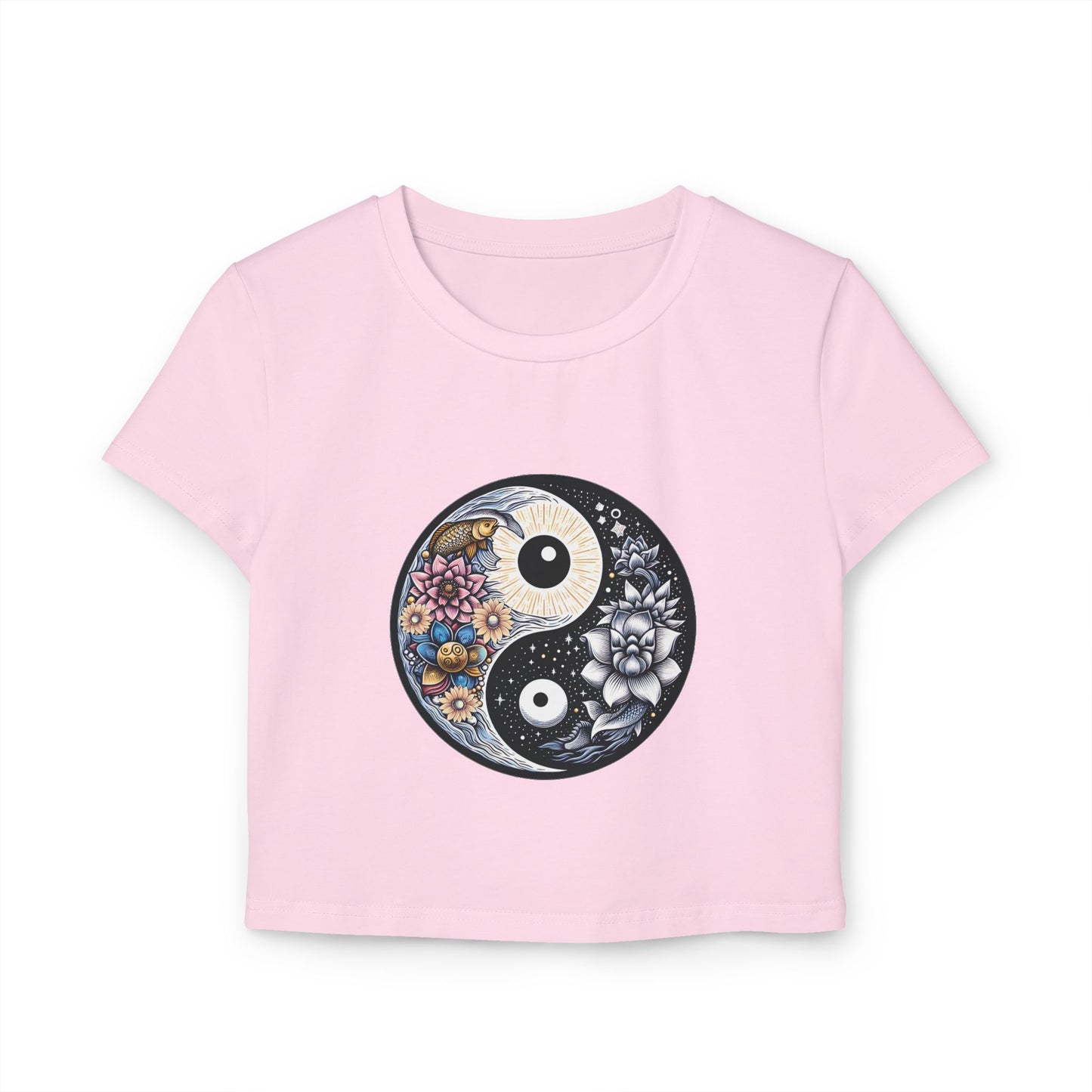 Women's Baby Tee with Yin Yang Design