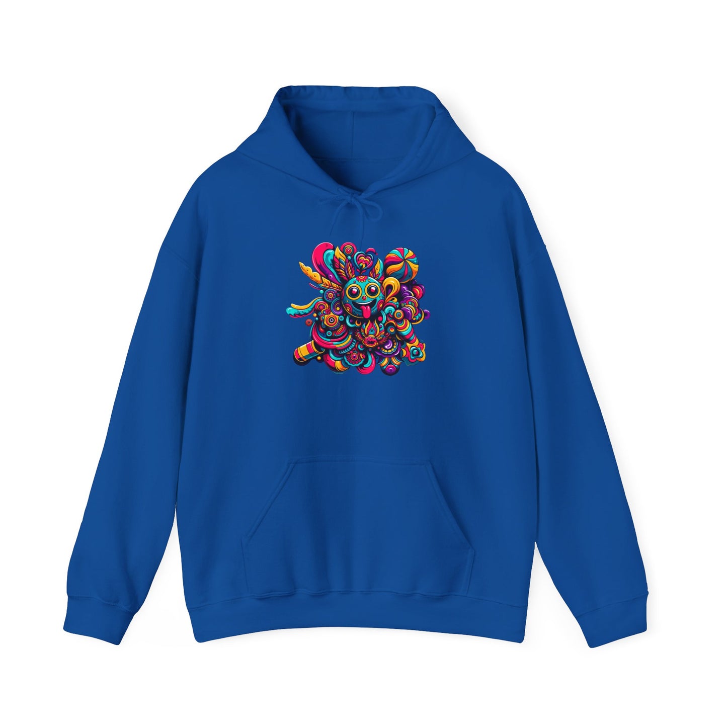 Unisex Heavy Blend Hooded Sweatshirt with Cheerful Smiley