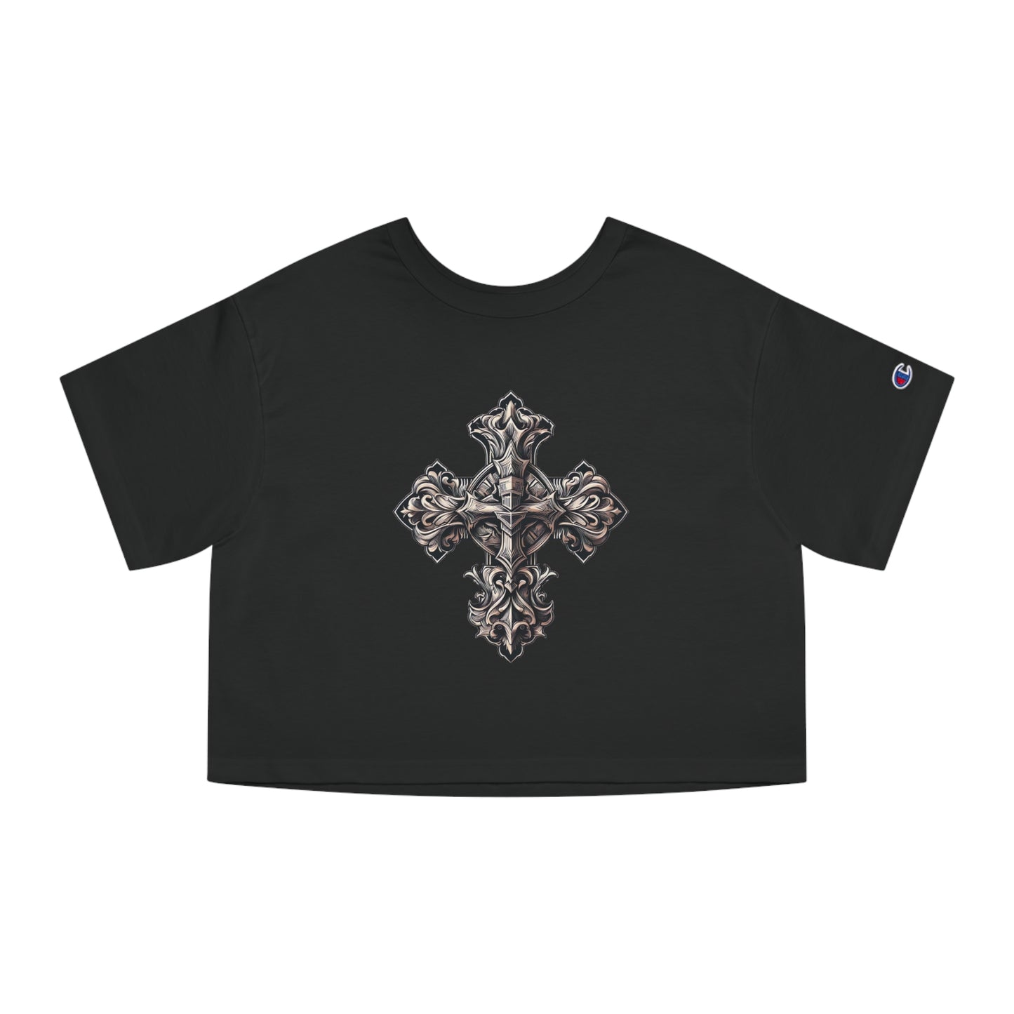 Champion Women's Heritage Cropped T-Shirt with Wooden Cross Design