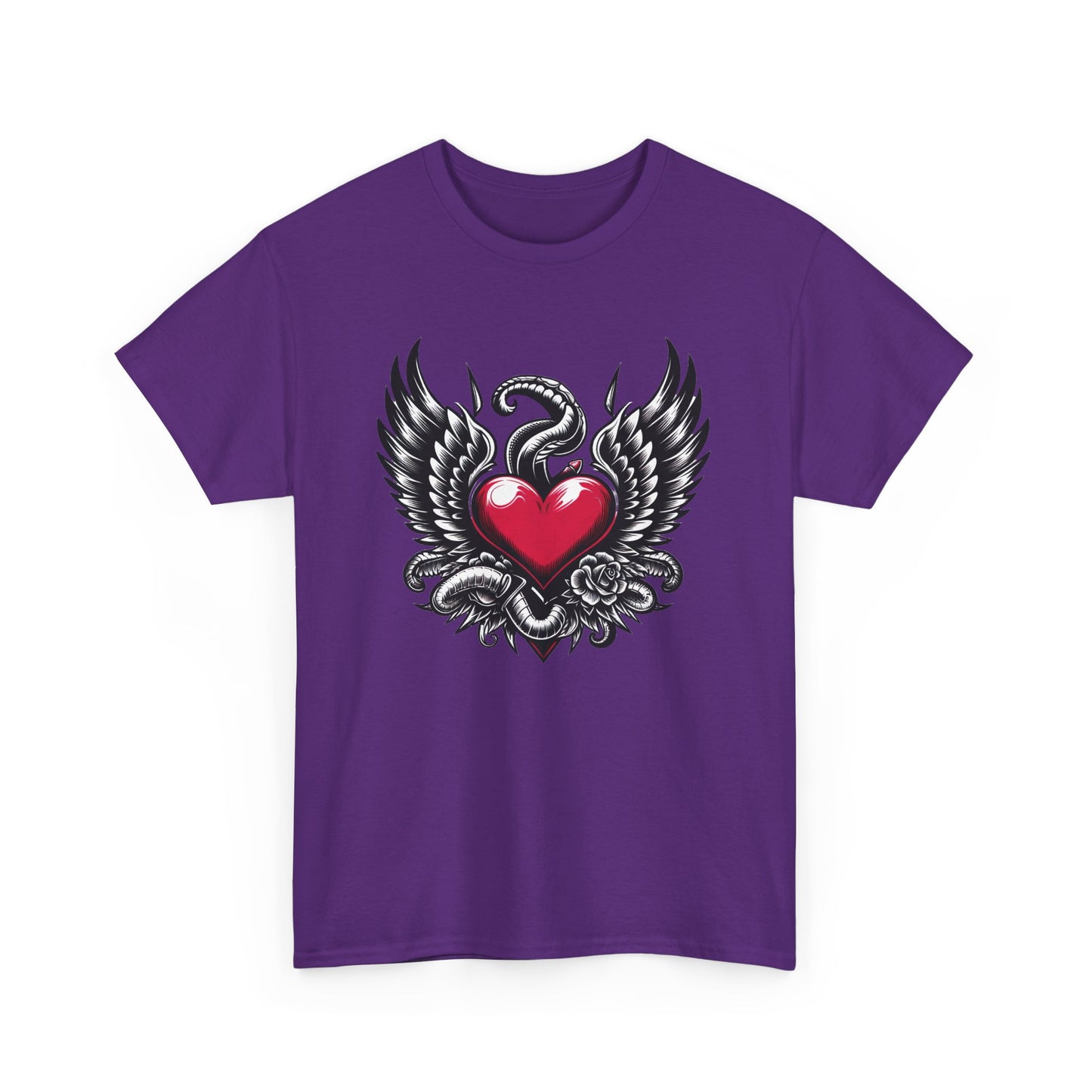 Unisex Heavy Cotton Tee with Flying Heart