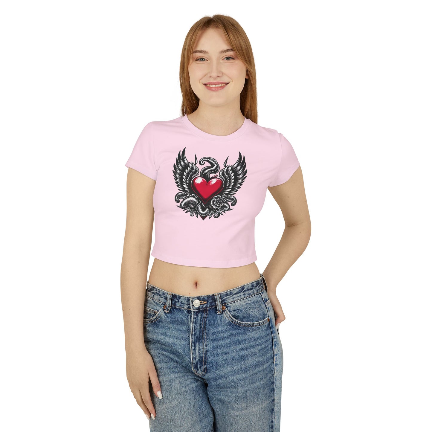 Women's Baby Tee Flying Heart