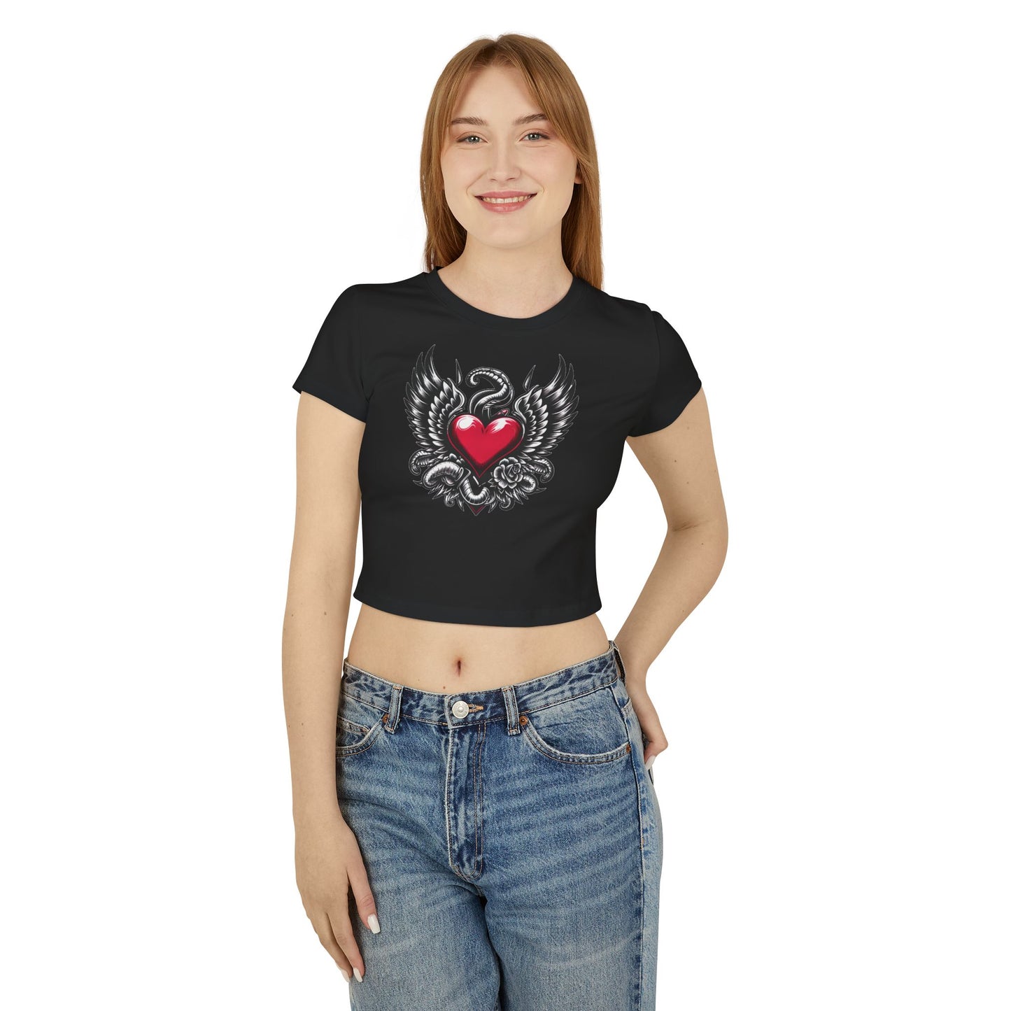 Women's Baby Tee Flying Heart