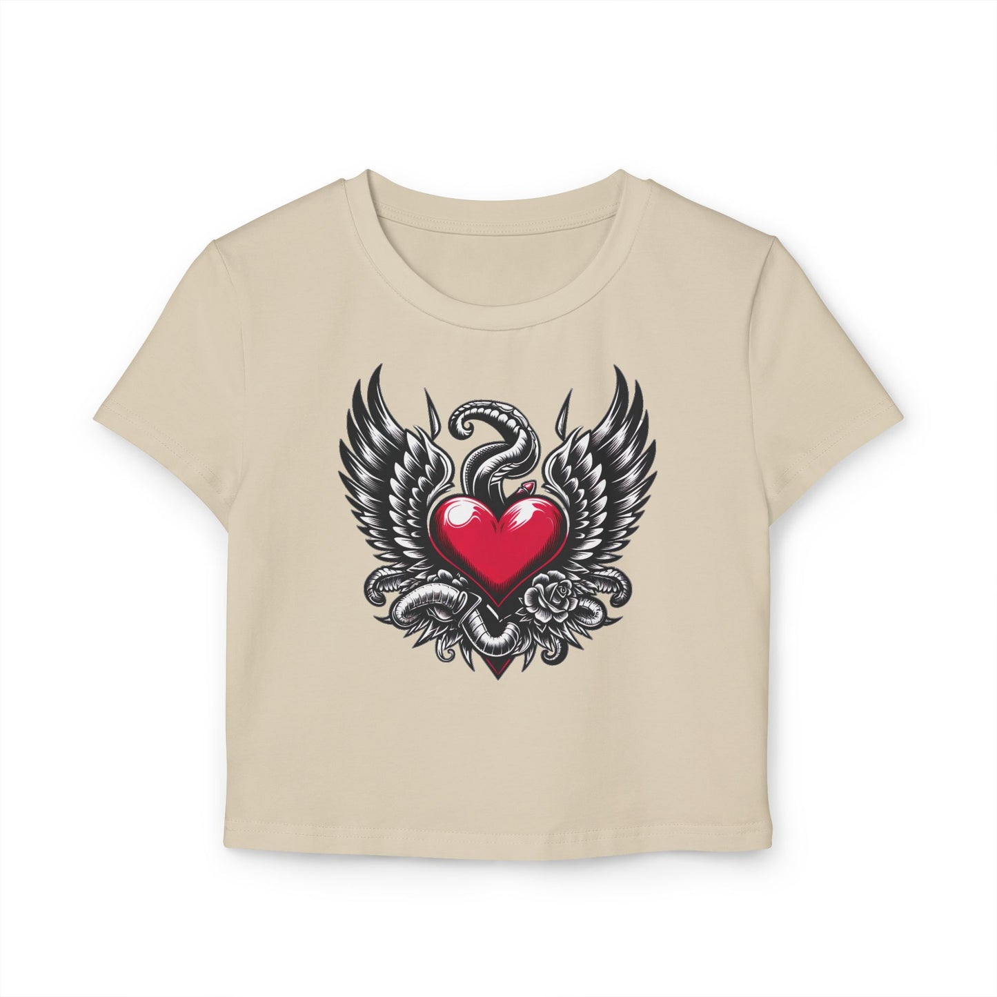 Women's Baby Tee Flying Heart