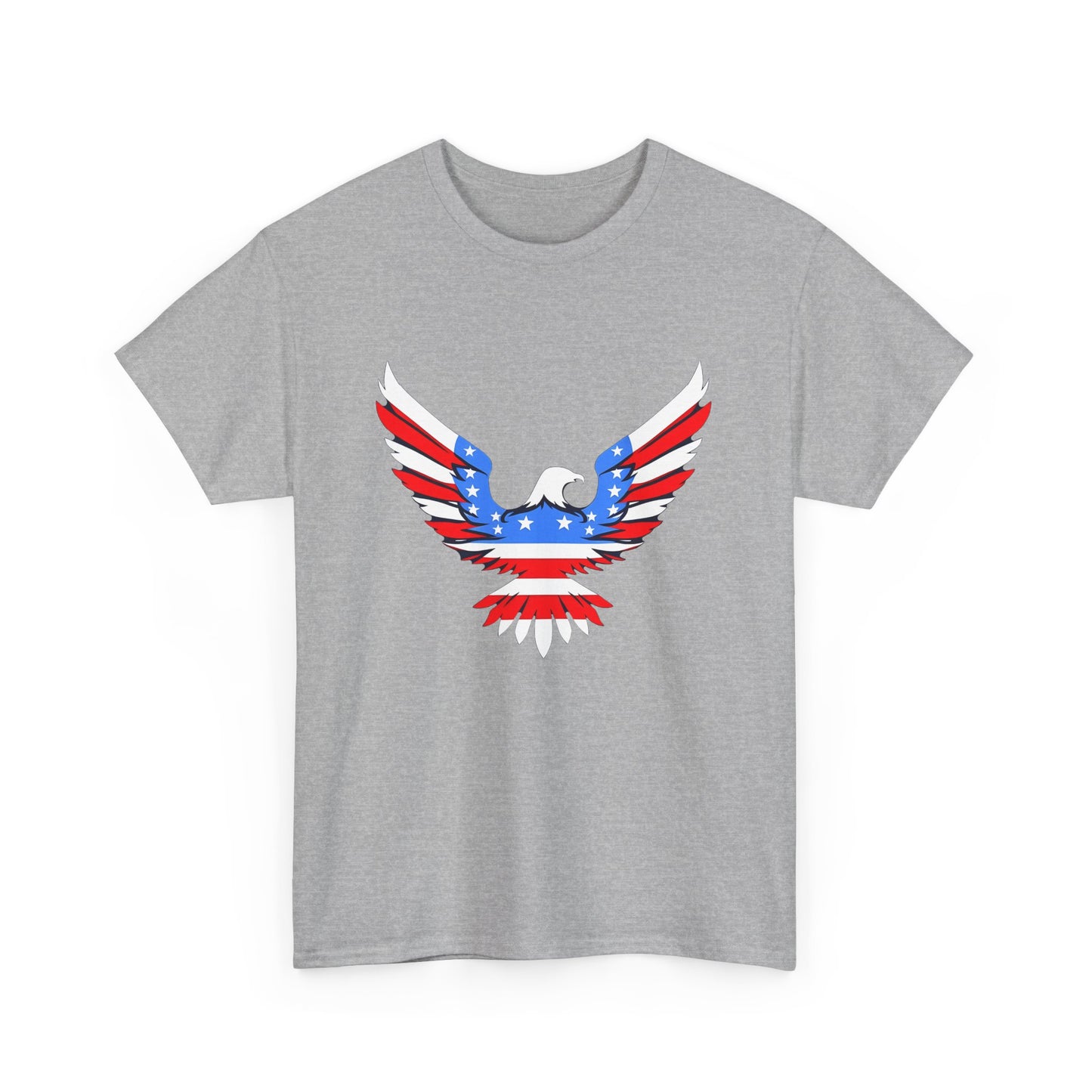 Unisex Heavy Cotton Tee with American Eagle Design