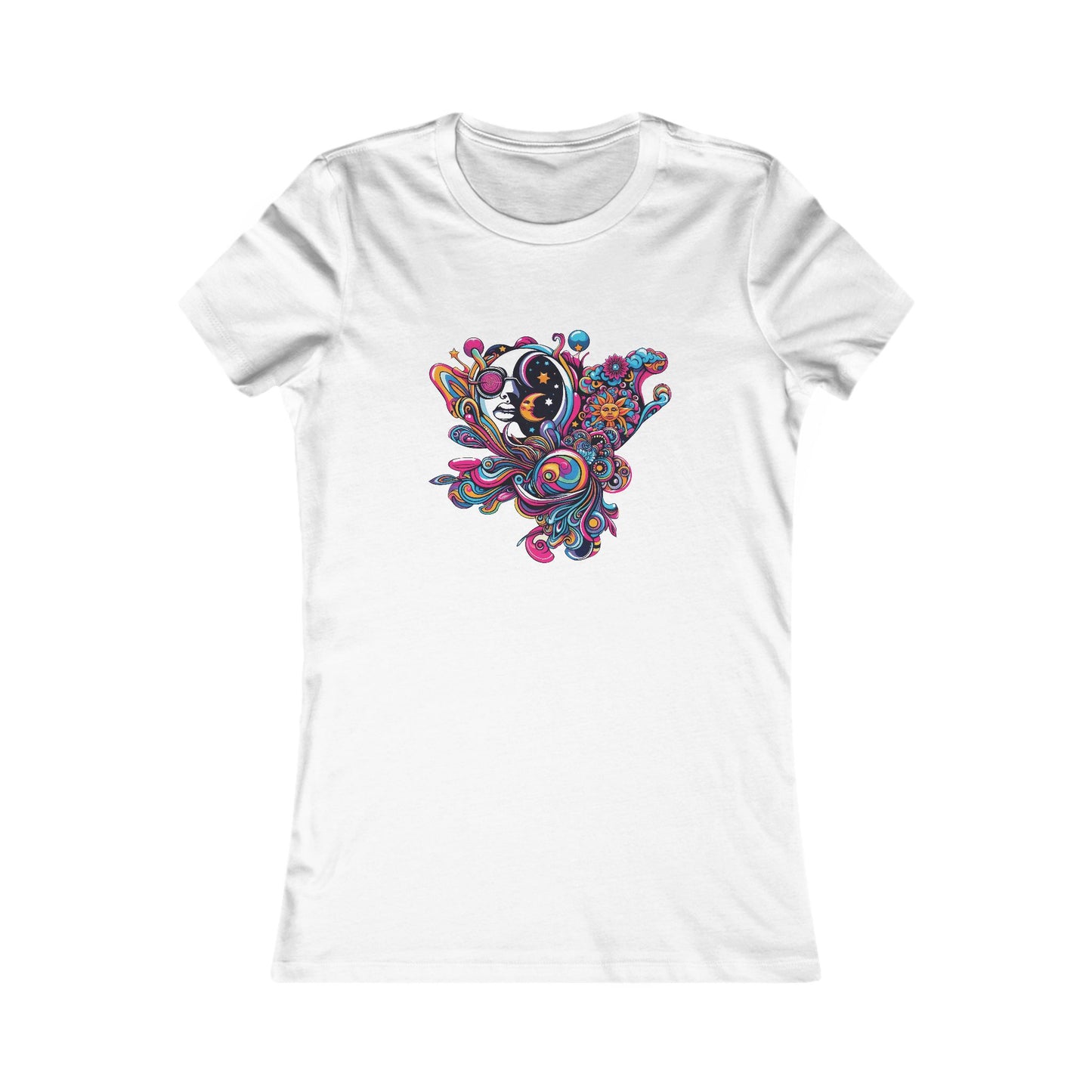 Women's Favorite Tee with Moon Face Design