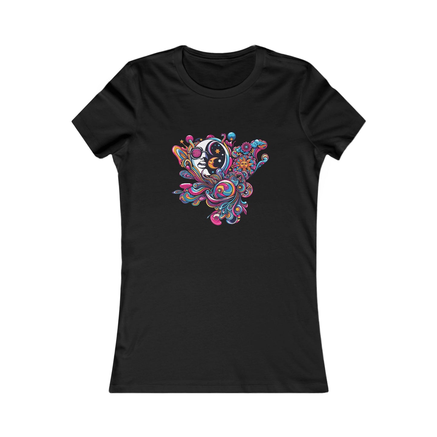 Women's Favorite Tee with Moon Face Design