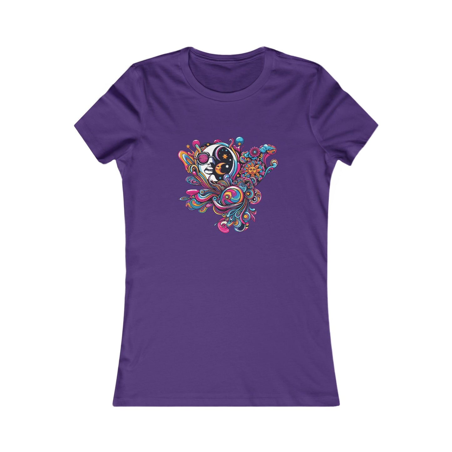 Women's Favorite Tee with Moon Face Design