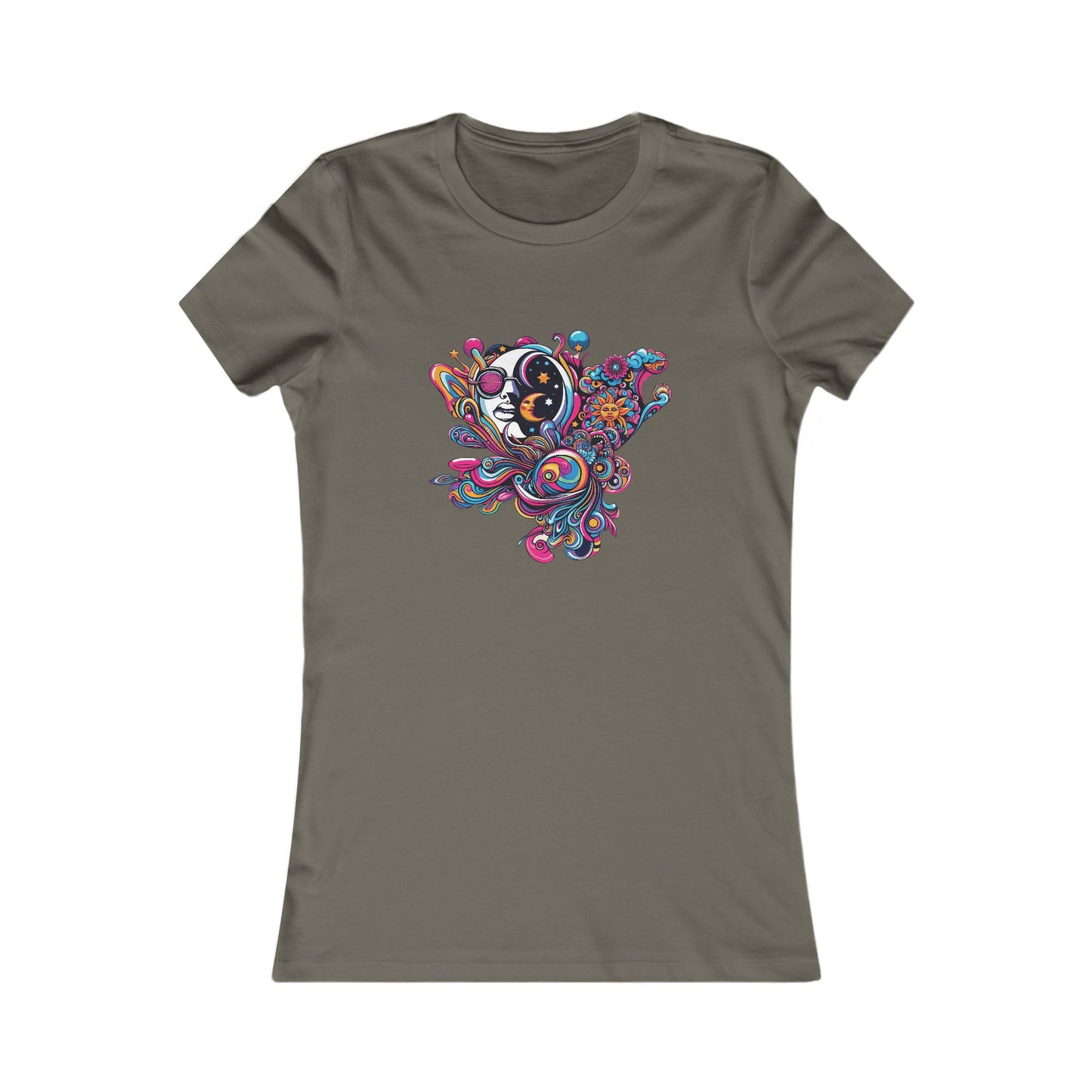 Women's Favorite Tee with Moon Face Design