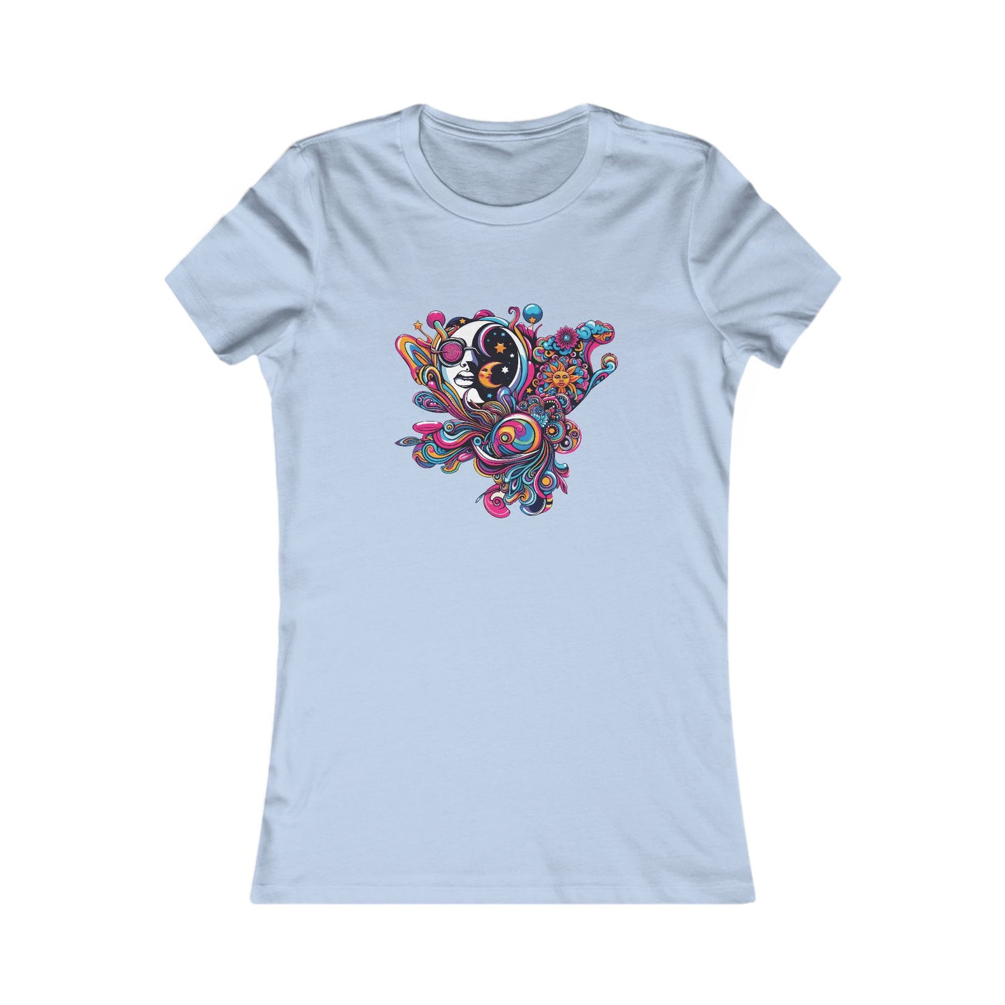 Women's Favorite Tee with Moon Face Design