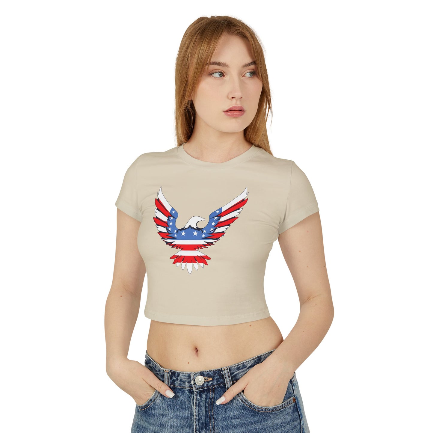 Women's Baby Tee with American Eagle Design