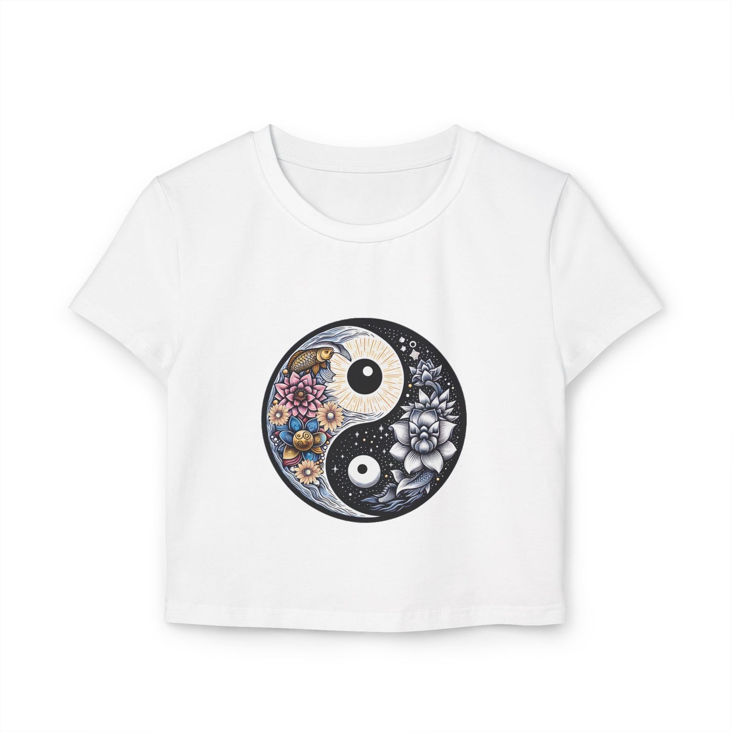 Women's Baby Tee with Yin Yang Design