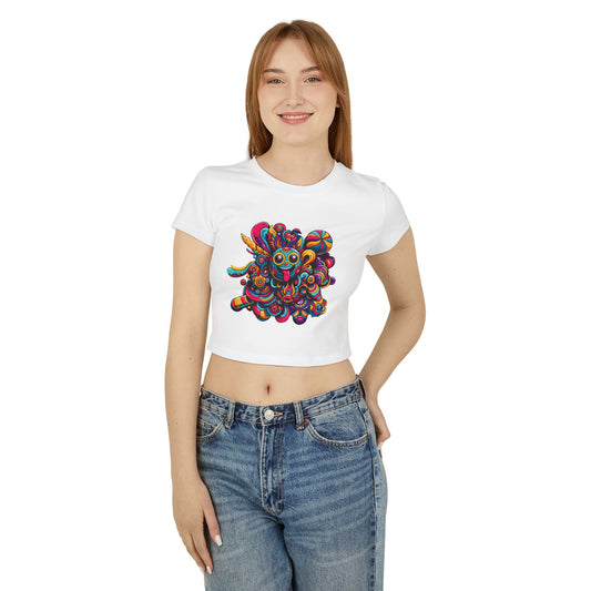 Women's Baby Tee with Cheerful Smiley Design