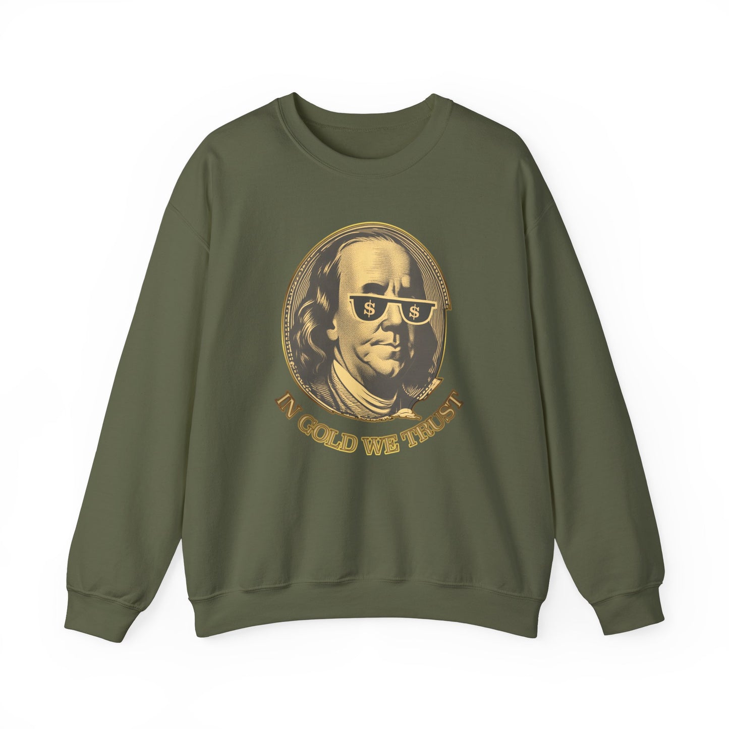 Gold Trust Unisex Sweatshirt with Benjamin Franklin