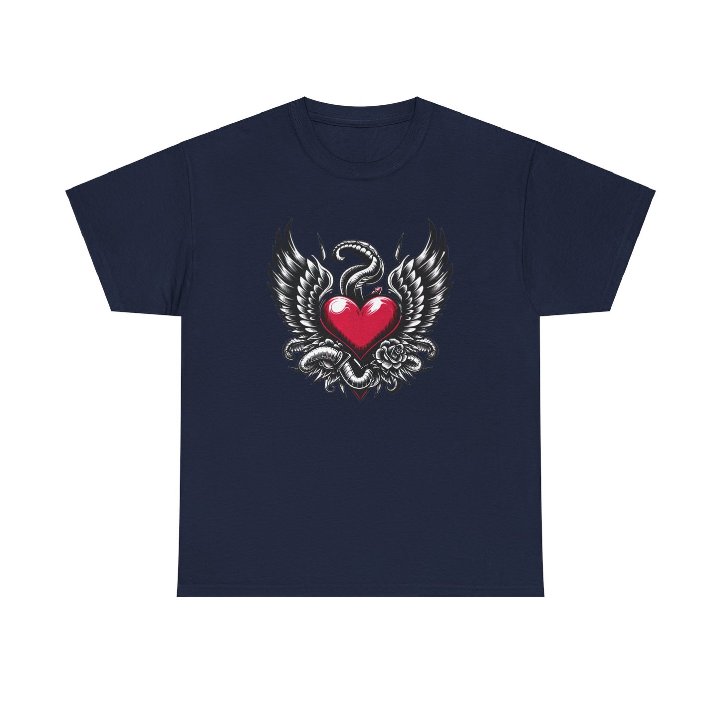 Unisex Heavy Cotton Tee with Flying Heart