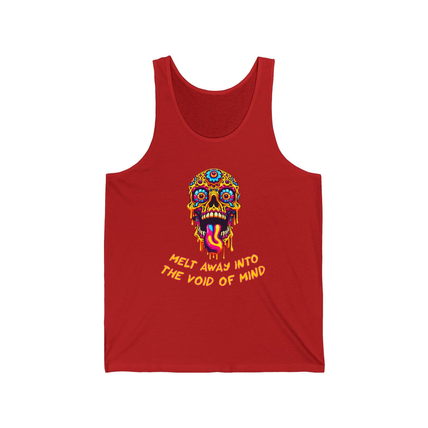 Psychedelic Tank Top - Melting Human Skull Print