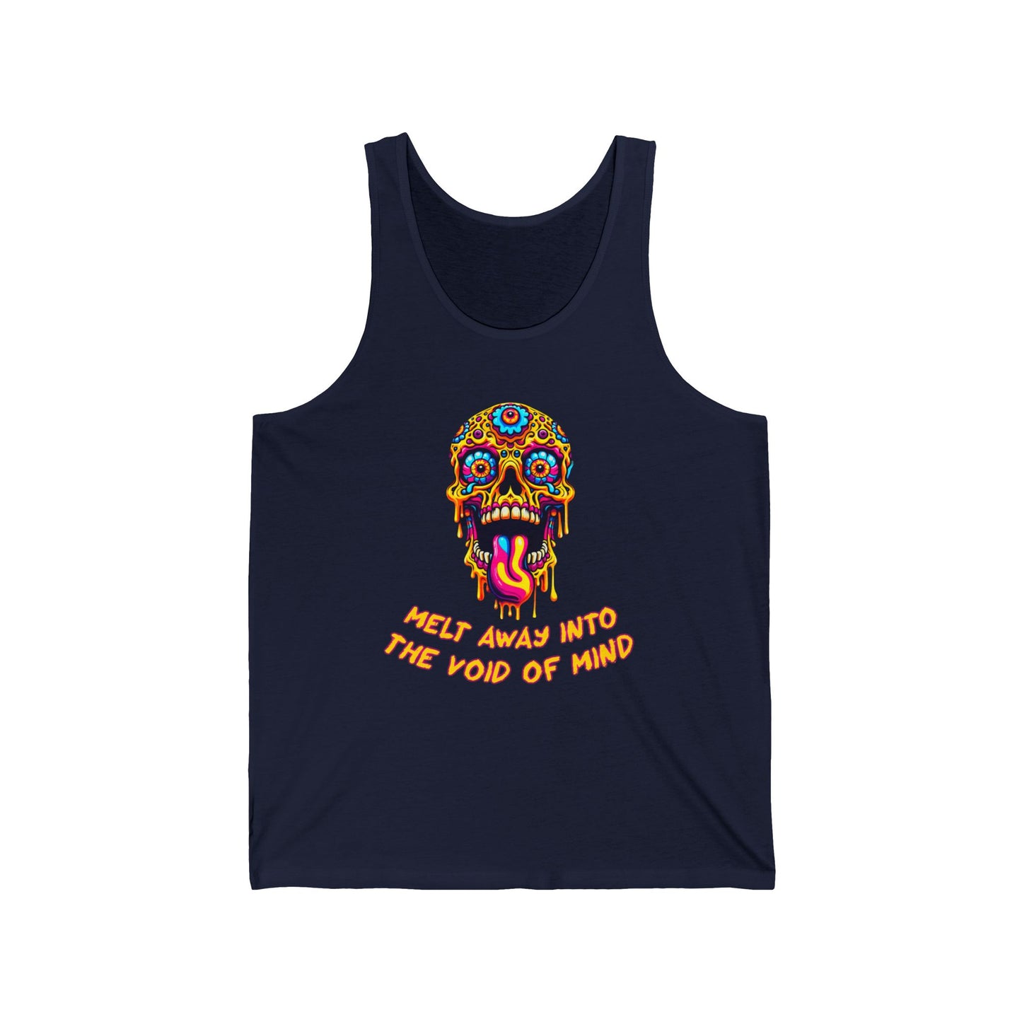 Psychedelic Tank Top - Melting Human Skull Print