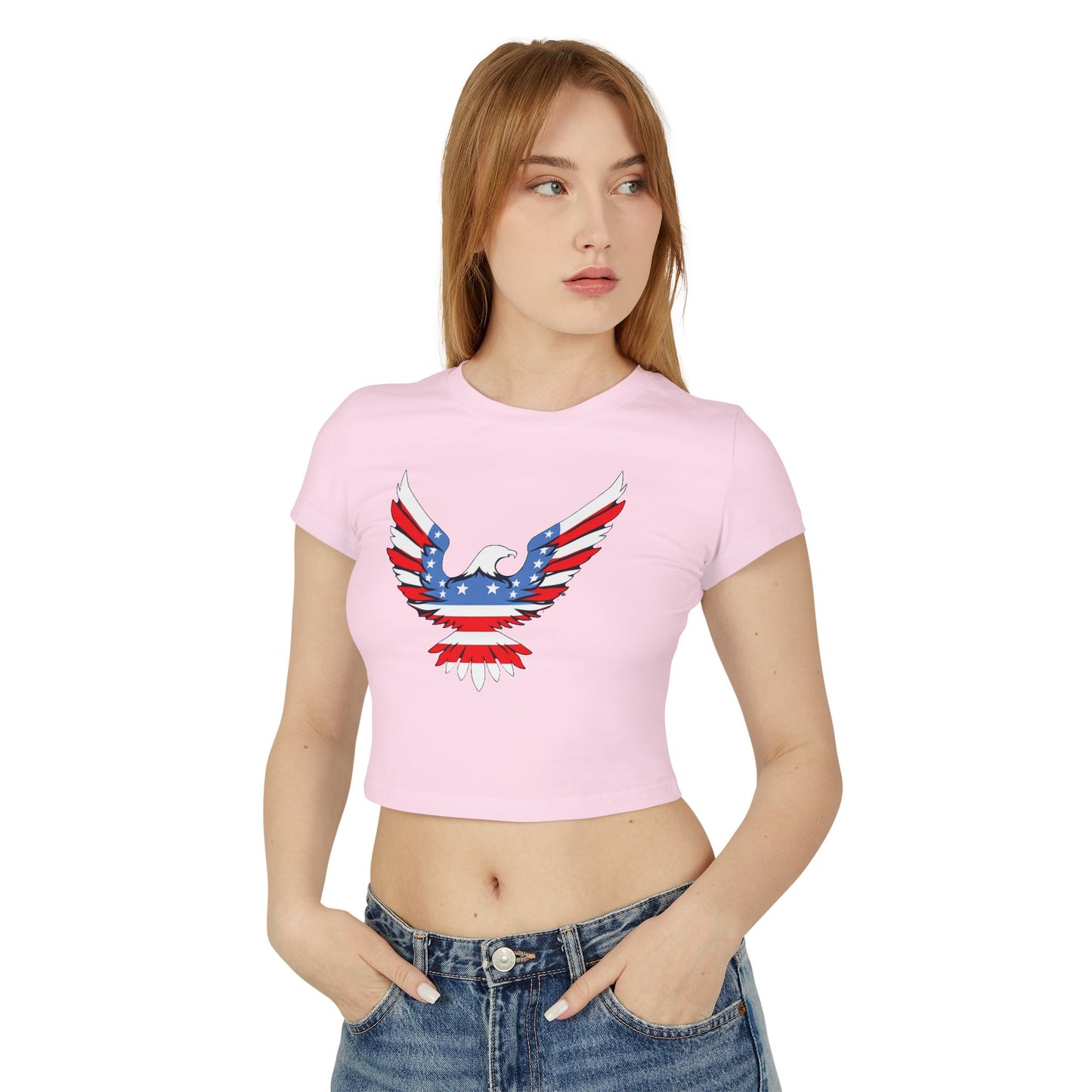 Women's Baby Tee with American Eagle Design