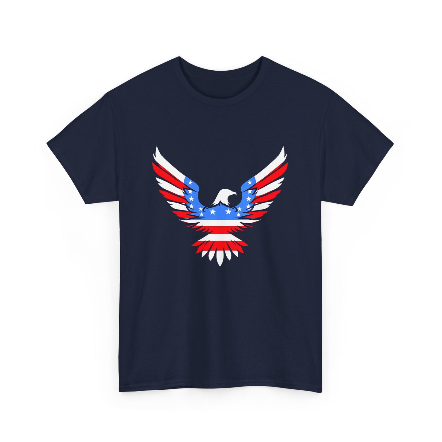 Unisex Heavy Cotton Tee with American Eagle Design