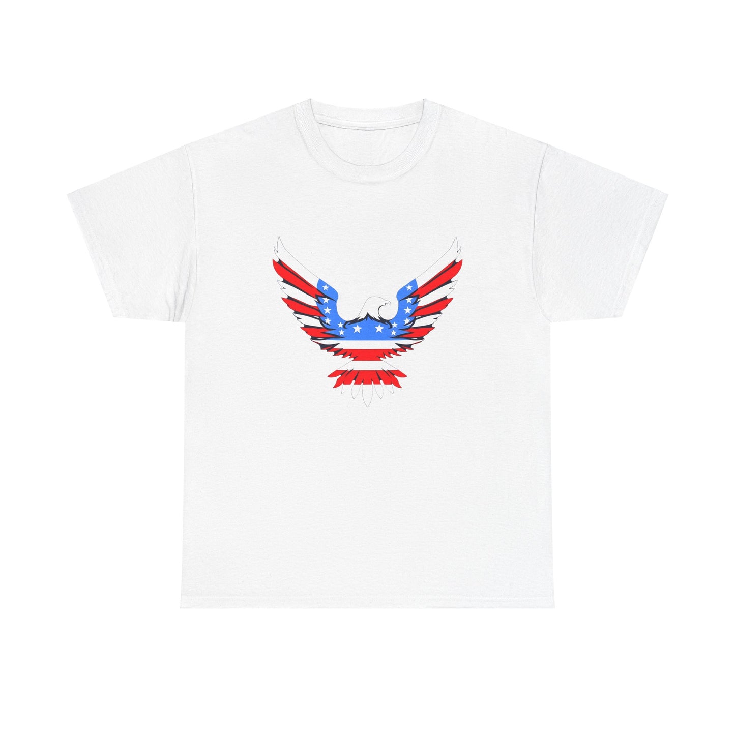 Unisex Heavy Cotton Tee with American Eagle Design