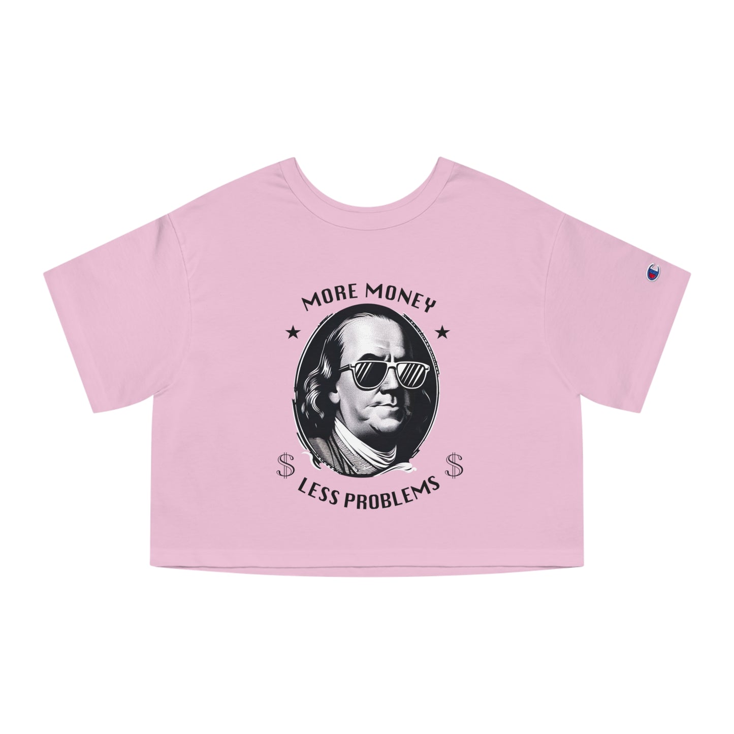 Cropped T-Shirt Benjamin Franklin Sunglasses Money Funny Cool Women