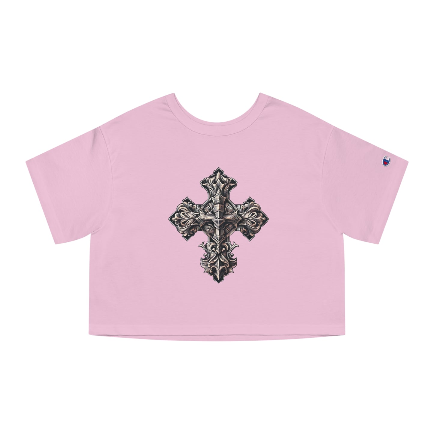 Champion Women's Heritage Cropped T-Shirt with Wooden Cross Design