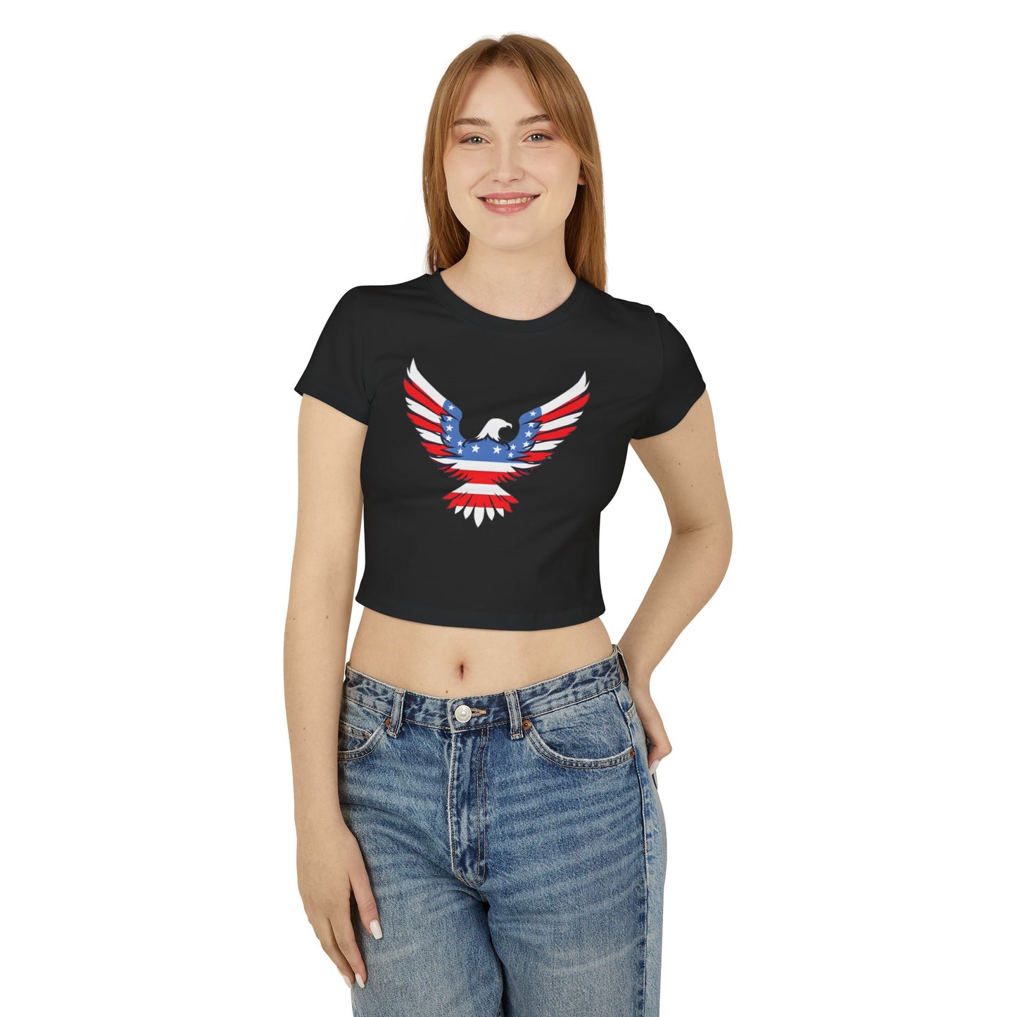 Women's Baby Tee with American Eagle Design