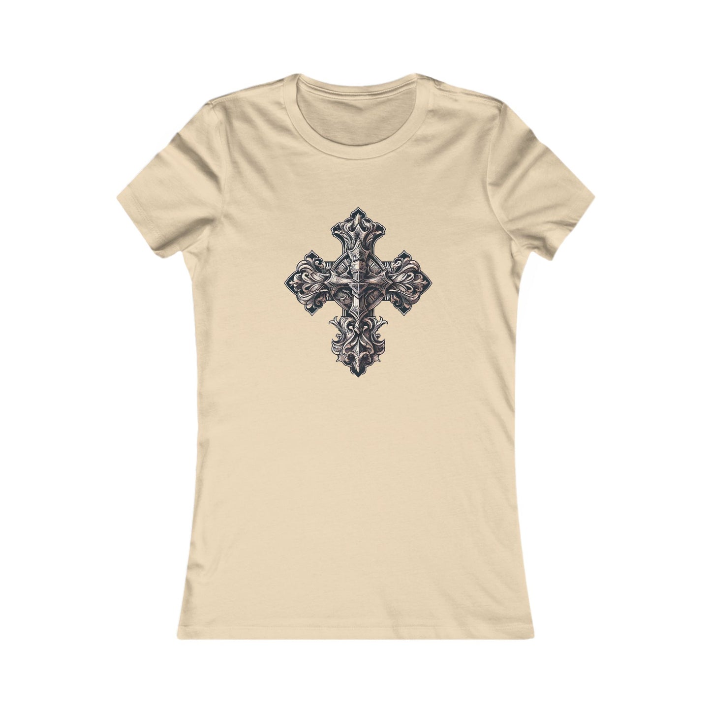 Women's Favorite Tee with Wooden Cross Design