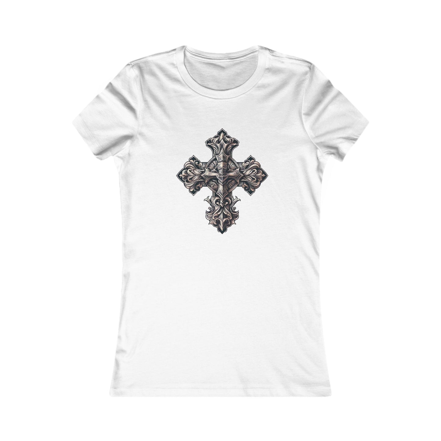 Women's Favorite Tee with Wooden Cross Design