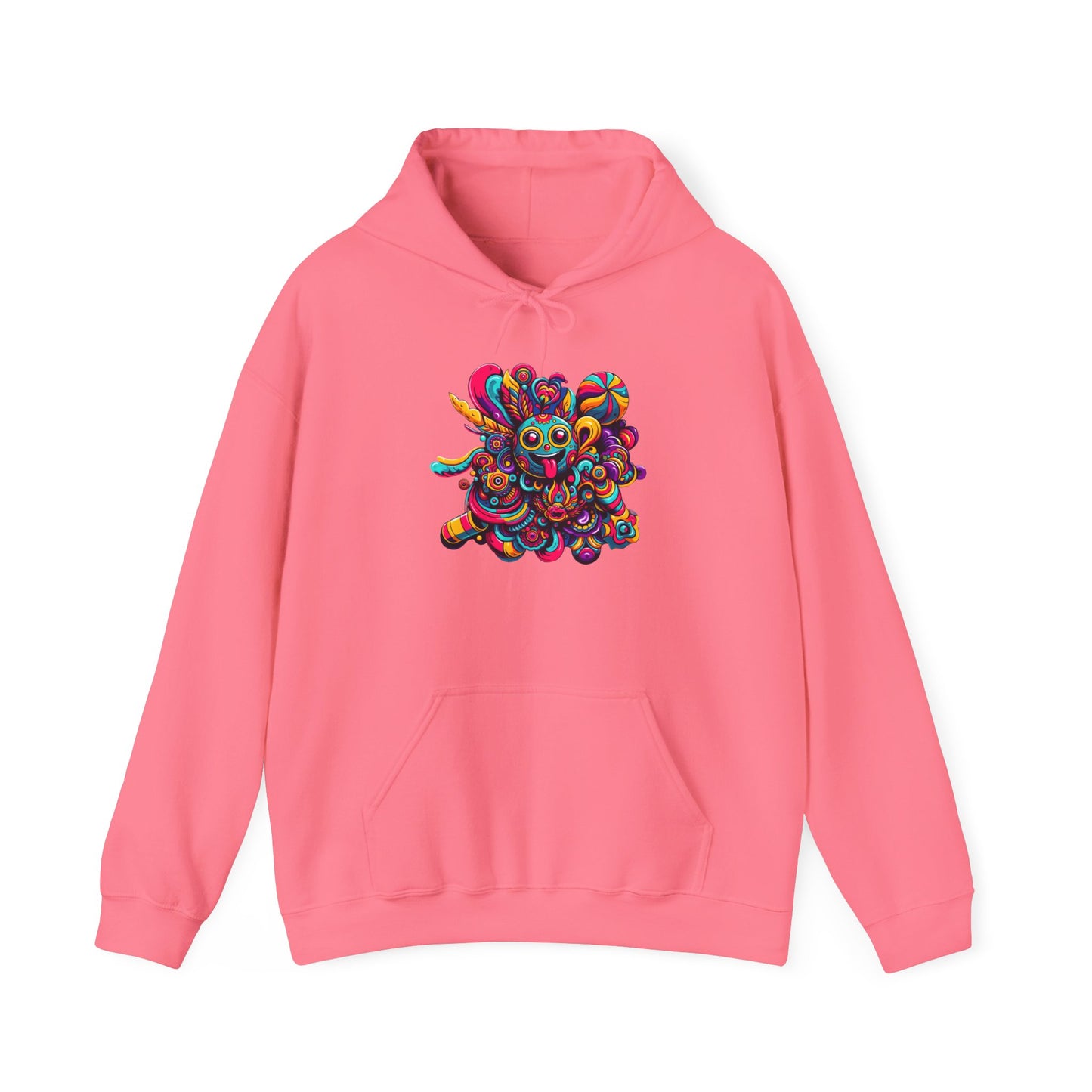 Unisex Heavy Blend Hooded Sweatshirt with Cheerful Smiley