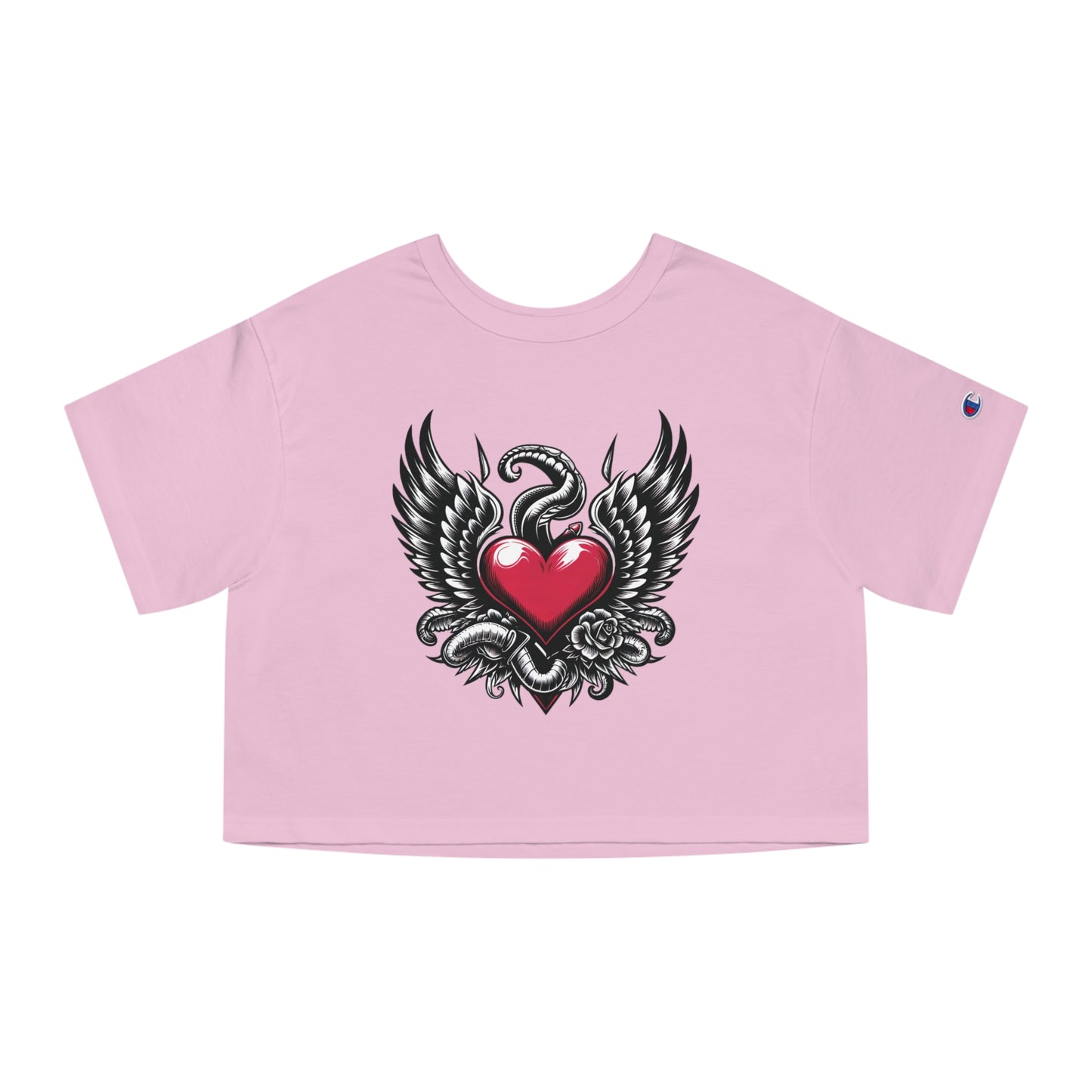 Champion Women's Heritage Cropped T-Shirt with Flying Heart