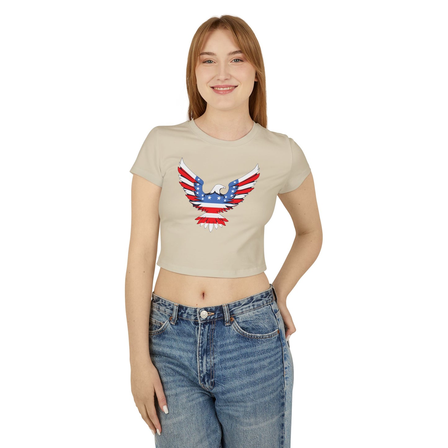 Women's Baby Tee with American Eagle Design