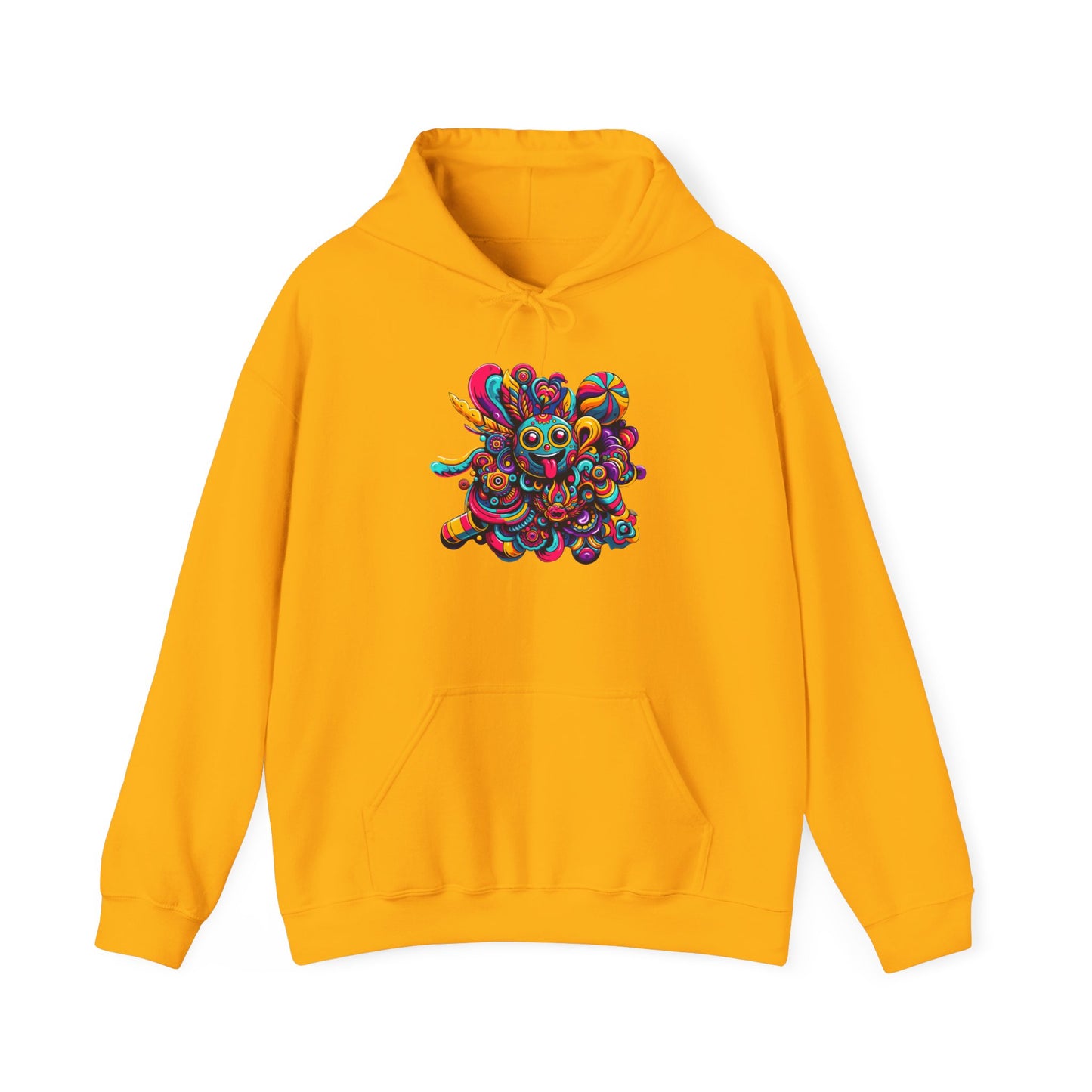 Unisex Heavy Blend Hooded Sweatshirt with Cheerful Smiley