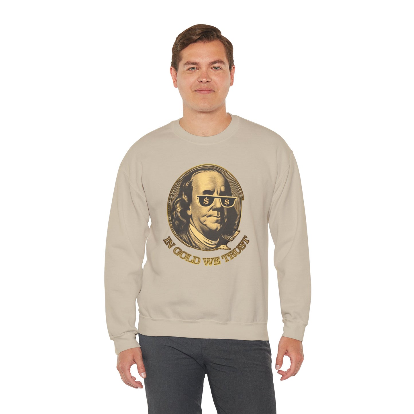 Gold Trust Unisex Sweatshirt with Benjamin Franklin