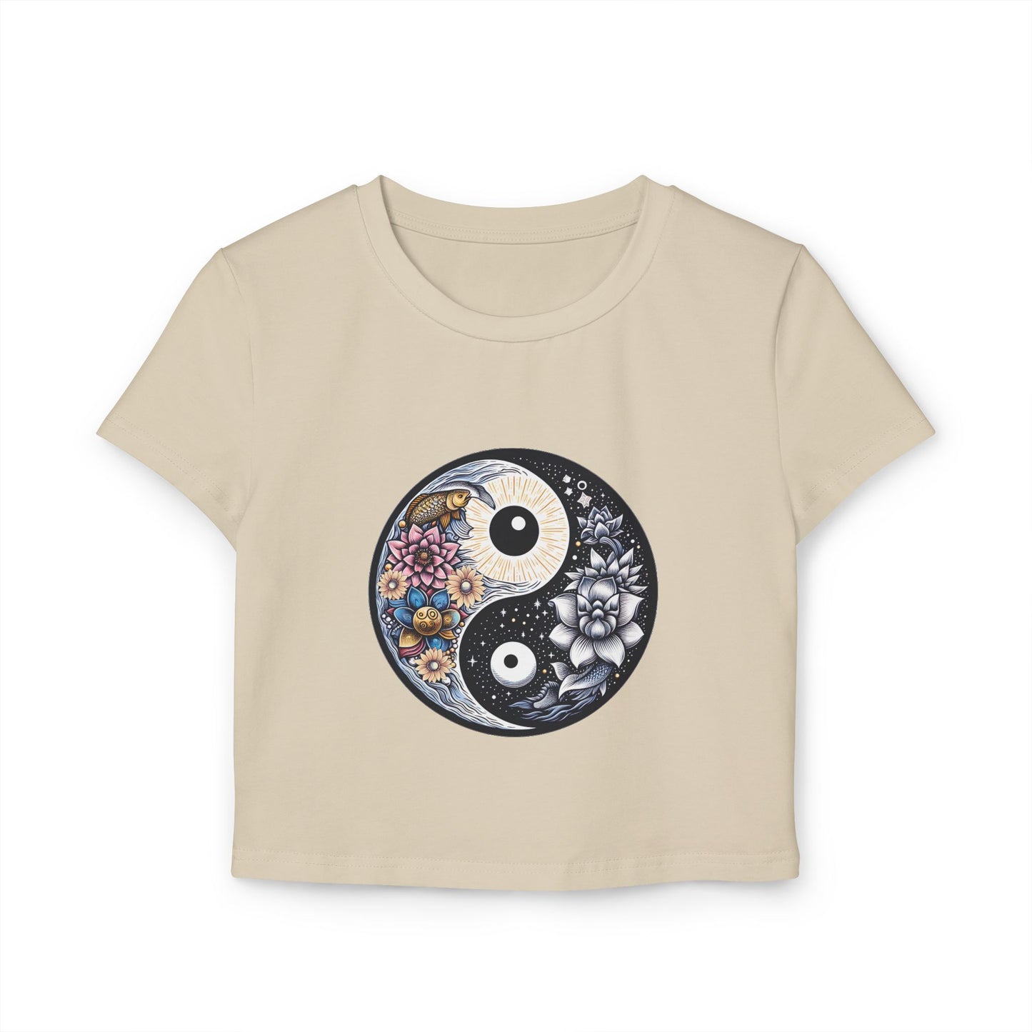 Women's Baby Tee with Yin Yang Design