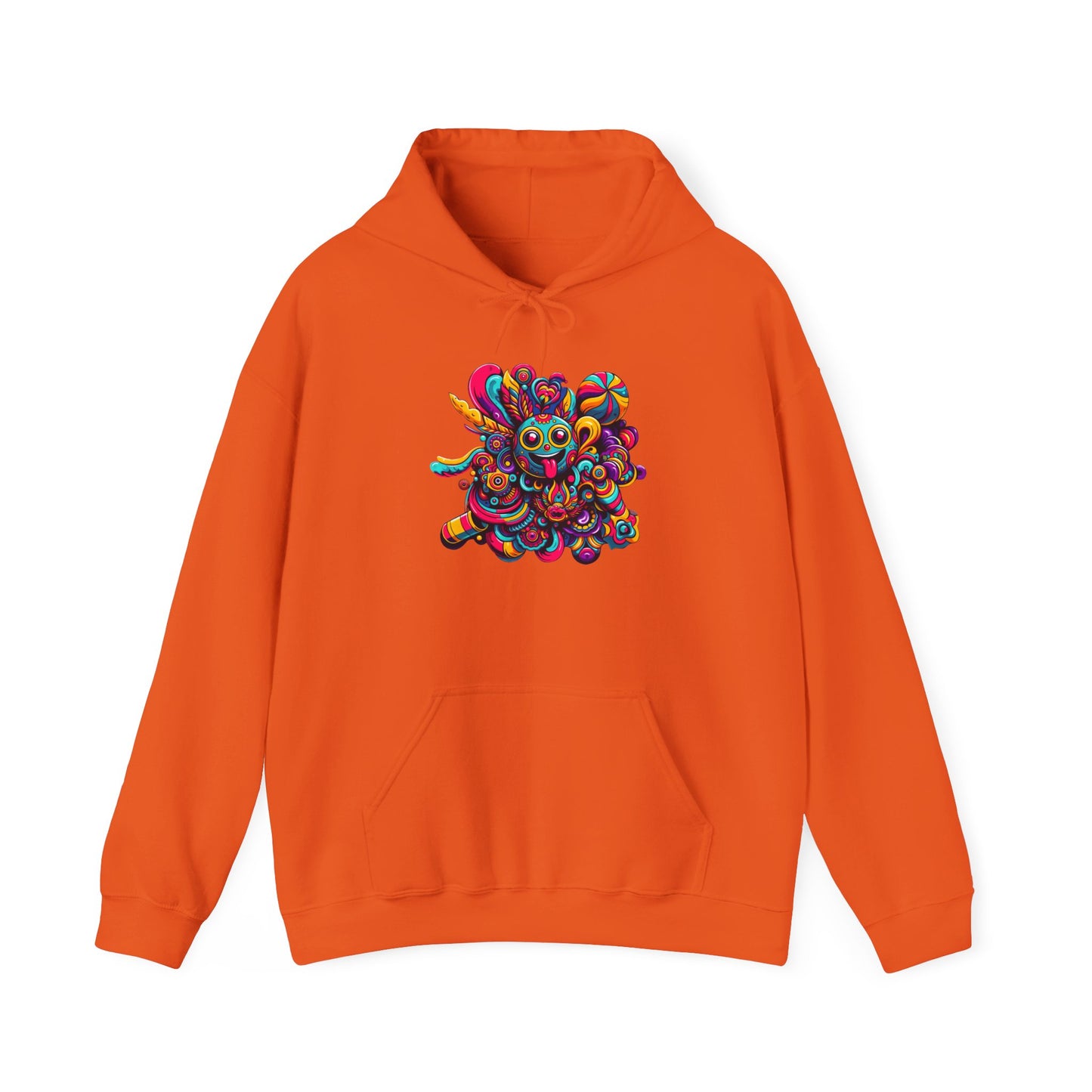 Unisex Heavy Blend Hooded Sweatshirt with Cheerful Smiley