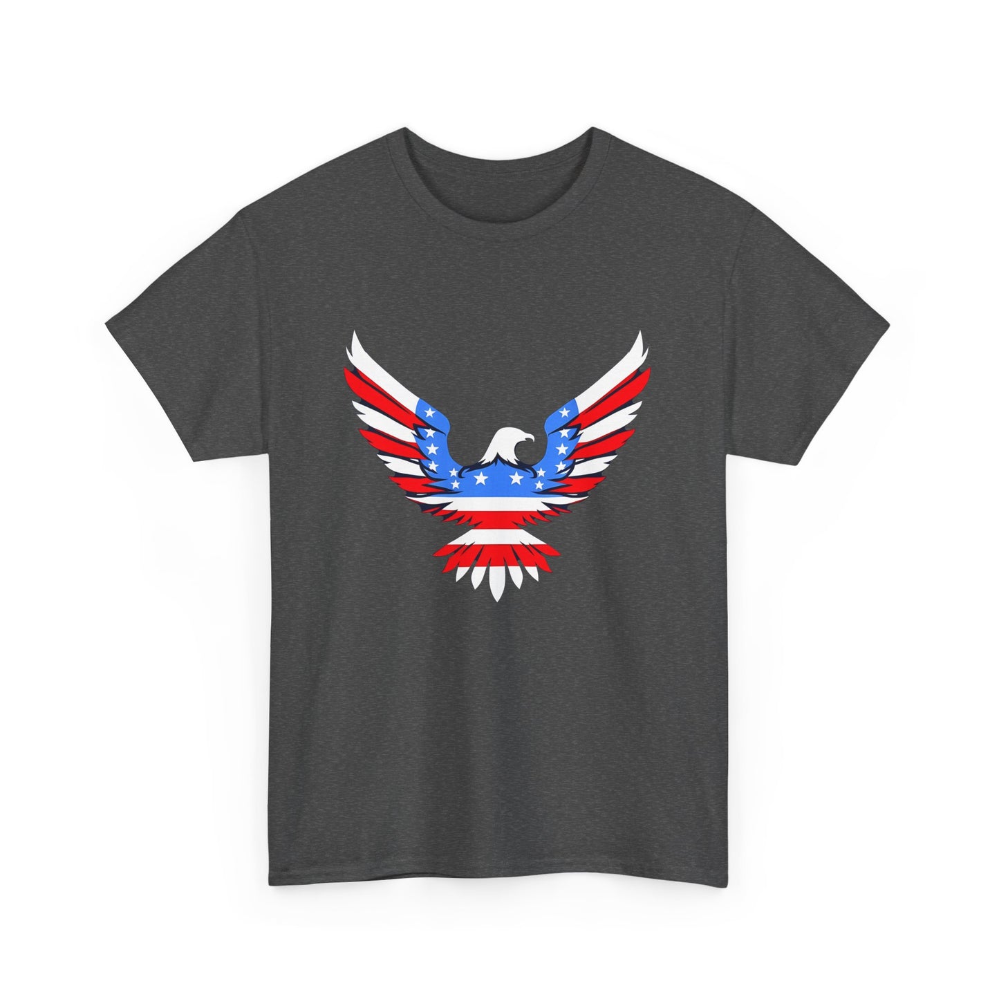 Unisex Heavy Cotton Tee with American Eagle Design