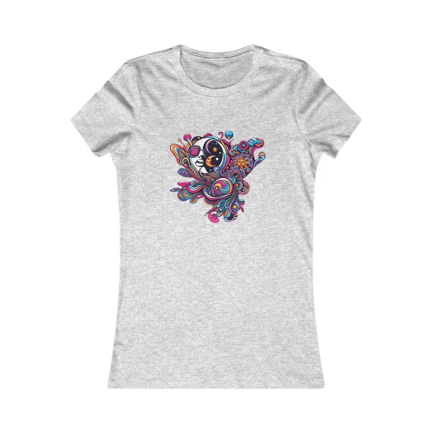 Women's Favorite Tee with Moon Face Design