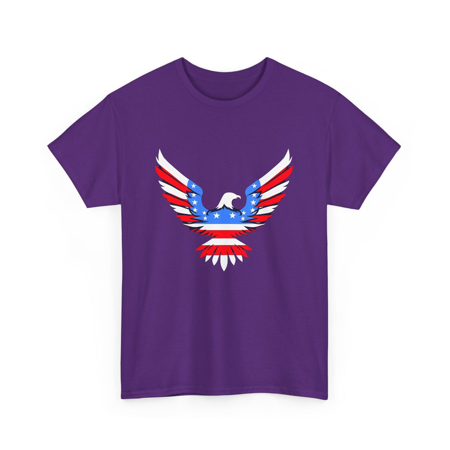 Unisex Heavy Cotton Tee with American Eagle Design