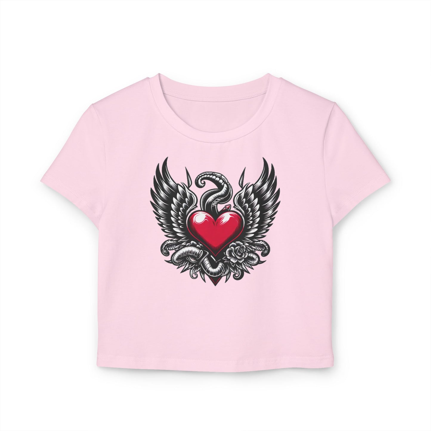 Women's Baby Tee Flying Heart