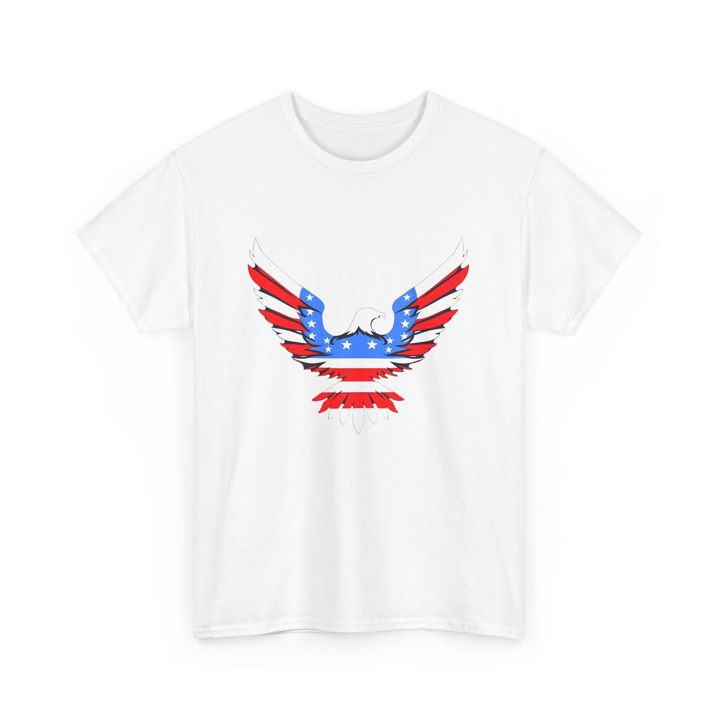 Unisex Heavy Cotton Tee with American Eagle Design